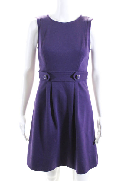 Shoshanna Womens Sleeveless Knee Length Back Zip A-Line Dress Plum Purple Size 4
