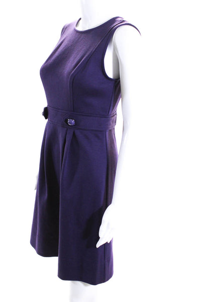 Shoshanna Womens Sleeveless Knee Length Back Zip A-Line Dress Plum Purple Size 4