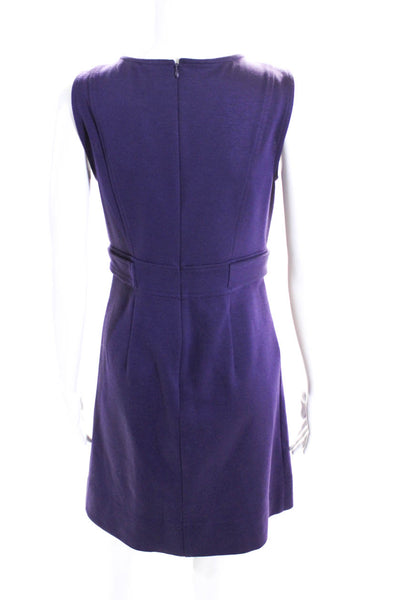 Shoshanna Womens Sleeveless Knee Length Back Zip A-Line Dress Plum Purple Size 4