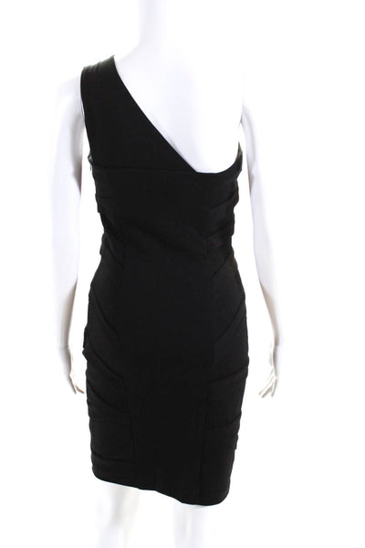 Cynthia Steffe Womens One Shoulder Sleeveless Mini Bandage Dress Black Size 2