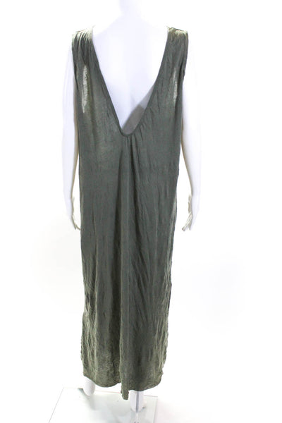 Zara Womens Sleeveless Full Length Maxi Dress Beige Green Size Medium Lot 2