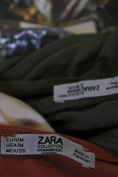 Zara Womens Sleeveless Full Length Maxi Dress Beige Green Size Medium Lot 2