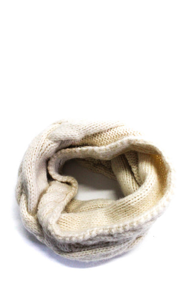 Hortensia Womens Alpaca Cable Knit Infinity Scarf White