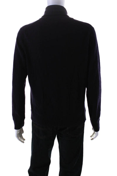 Saks Fifth Avenue Mens Cashmere Long Sleeves Sweater Purple Size Large