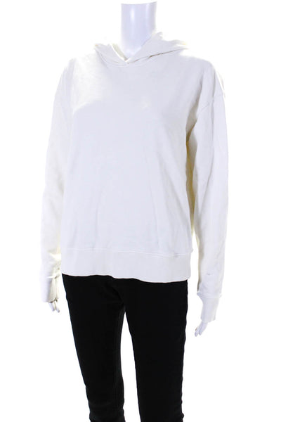 Outdoor Voices Womens Organic Cotton Long Sleeve Pullover Hoodie White Size M