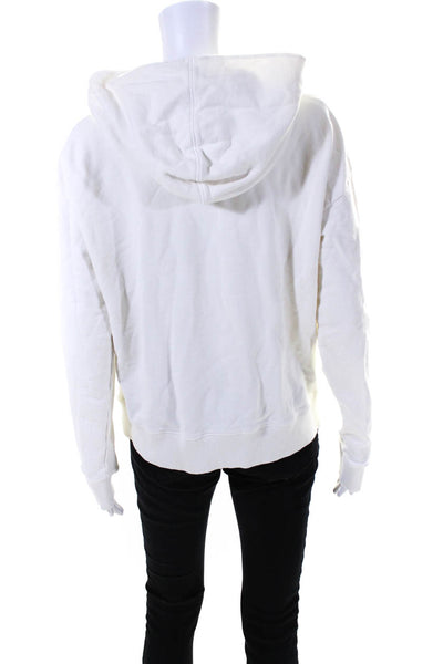 Outdoor Voices Womens Organic Cotton Long Sleeve Pullover Hoodie White Size M