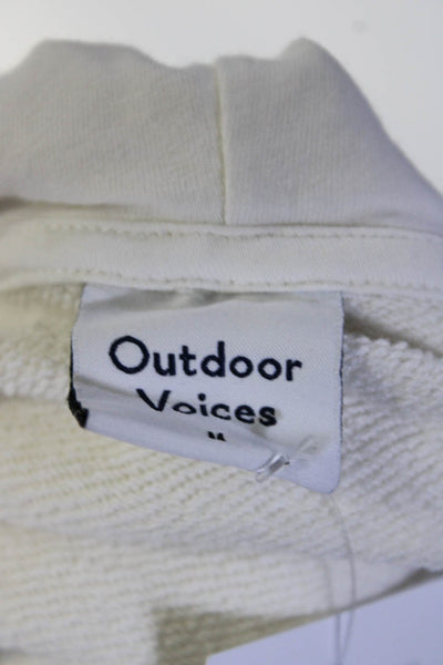 Outdoor Voices Womens Organic Cotton Long Sleeve Pullover Hoodie White Size M