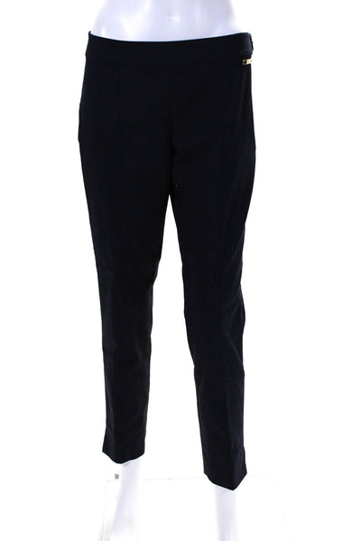 Tory Burch Womens Cotton Side Zipped Tapered Slip-On Dress Pants Navy Size 4