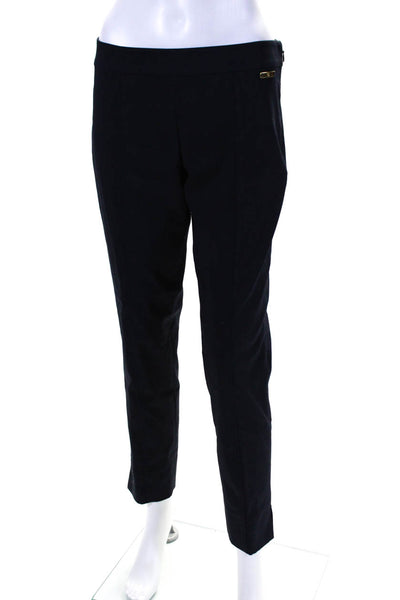 Tory Burch Womens Cotton Side Zipped Tapered Slip-On Dress Pants Navy Size 4