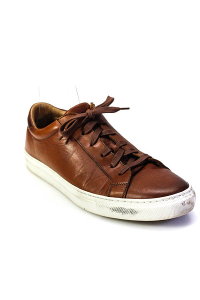 Adam Derrick Men's Round Toe Lace Up Leather Rubber Sole Shoe Camel Size 9.5