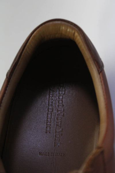 Adam Derrick Men's Round Toe Lace Up Leather Rubber Sole Shoe Camel Size 9.5