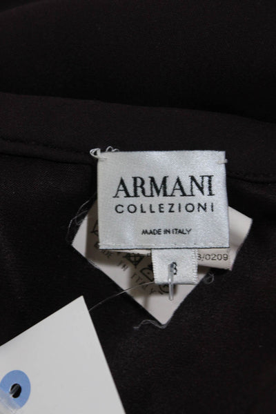 Armani Collezioni Womens Lined Knee Length Straight Skirt Plum Size 8