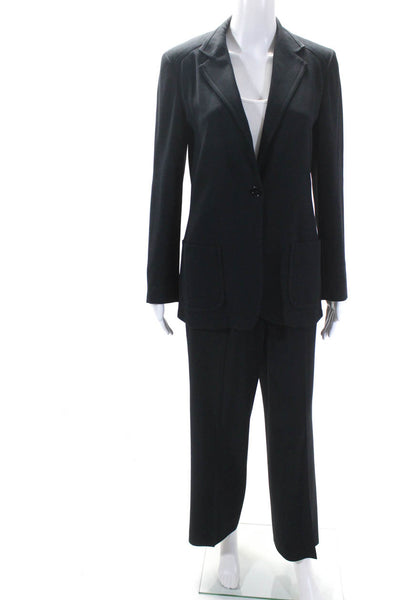 Max Mara Womens Unlined 2 Piece One Button Suit Navy Size 8