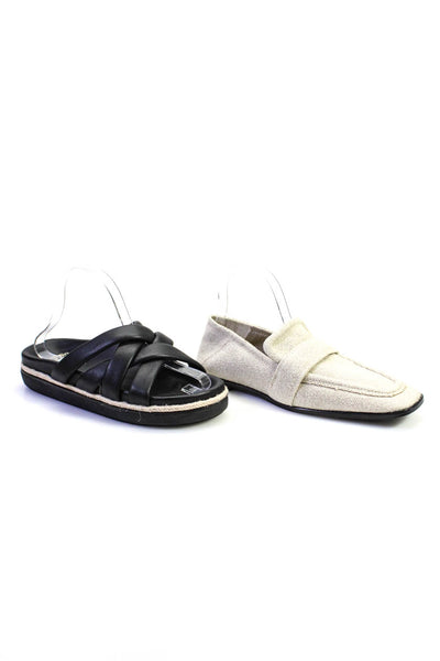 Vince Camuto Zara Mens Crossed Strap Loafers Sandals Black Size EUR39 8.5 Lot 2