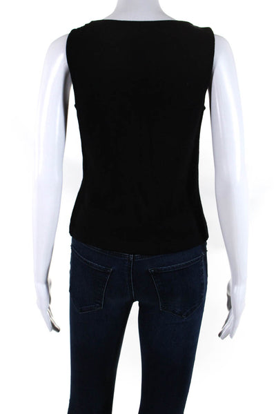 St. John Womens Knit Scoop Neck Pullover Tank Top Blouse Black Size P