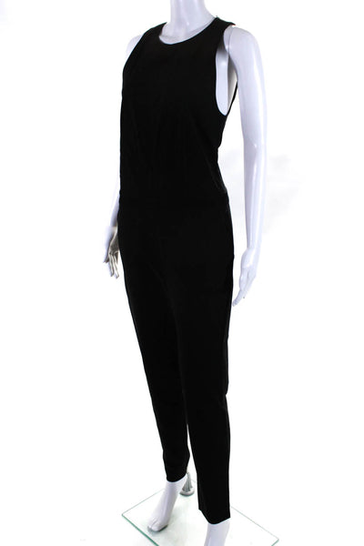 Veronica Beard Womens Scoop Neck Sleeveless Zip Up Skinny Jumpsuit Black Size S