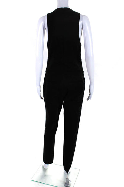 Veronica Beard Womens Scoop Neck Sleeveless Zip Up Skinny Jumpsuit Black Size S
