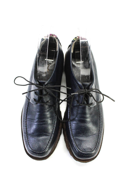 Rachel Comey Women's Round Toe Lace Up Lug Sole Oxford Shoe Navy Blue Size 5