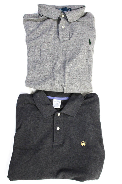 Brooks Brothers Polo Ralph Lauren Mens Cotton Polo Shirt Gray Size L XL Lot 2