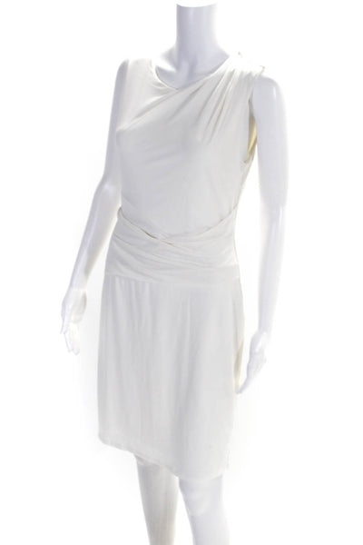 Graham & Spencer Womens Boat Neck Pleated Sleeveless Pencil Dress White Size M
