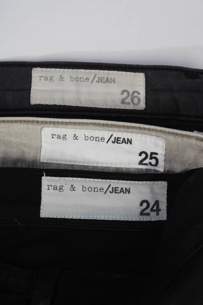 Rag & Bone Jean Womens Skinny Jeans jeggings Gray Black Size 26 25 24 Lot 3