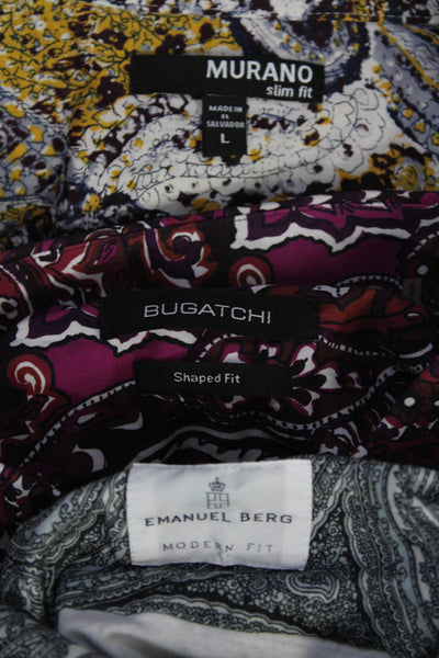 Bugatchi Murano Emanuel Berg Mens Dress Shirts Multi Colored Size Large Lot 3
