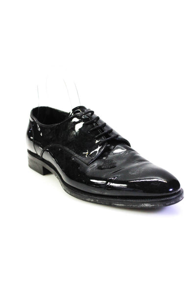 Barneys New York Mens Patent Leather Oxford Dress Shoes Black Size 8.5