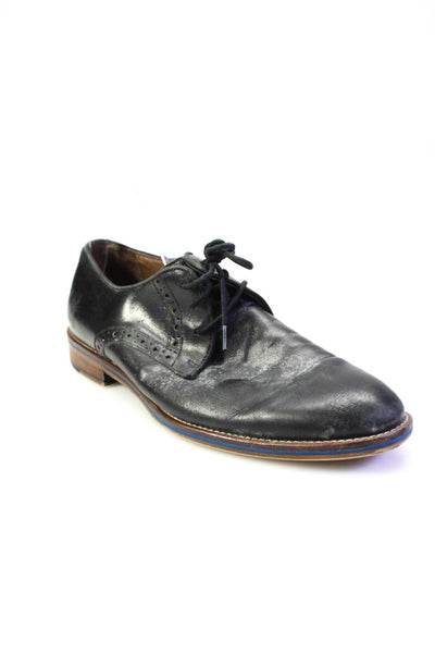 Johnston & Murphy Mens Leather Lace Up Oxford Dress Shoes Black Size 8 Medium