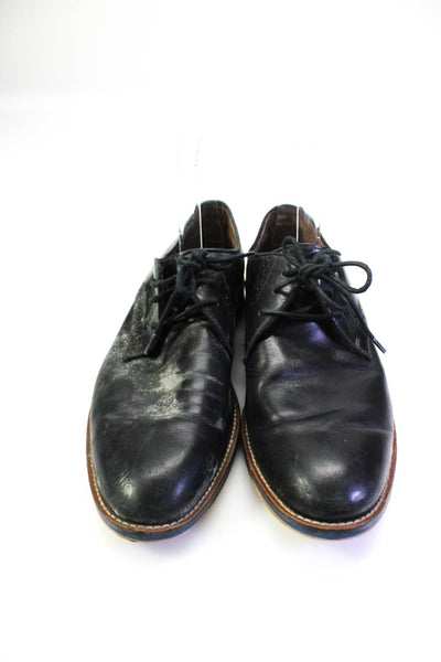 Johnston & Murphy Mens Leather Lace Up Oxford Dress Shoes Black Size 8 Medium