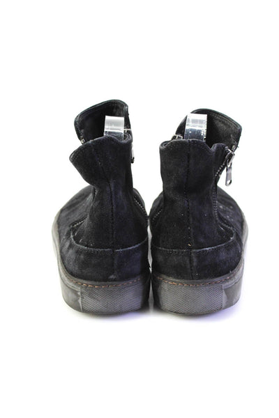 Vince Mens Suede Zip Up High Top Casual Walking Sneakers Black Size 8 Medium