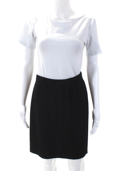 St. John Collection By Marie Gray Womens Woven Elastic A Line Skirt Black Size 6