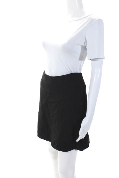 Theyskens Theory Womens Swick Asymmetrical A Line Mini Skirt Black Wool Size 6