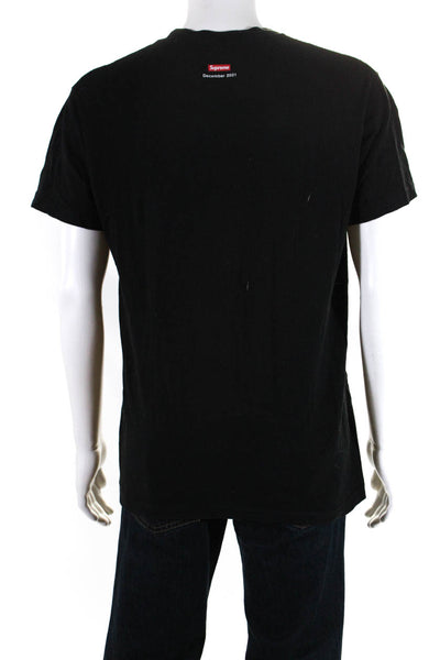 Supreme Mens Cotton Short Sleeve Graphic Print T shirt Black Size M