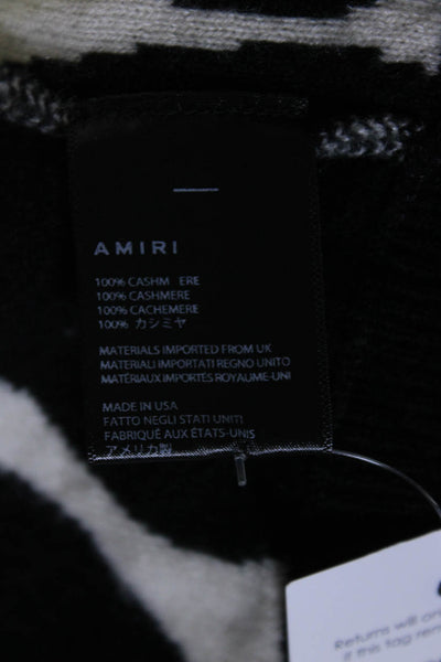Amiri Womens Cashmere Graphic Print Buttoned Long Sleeve Cardigan Black Size S