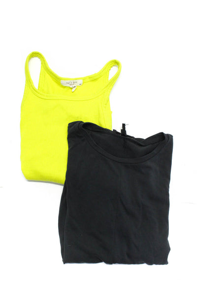 Rag & Bone Womens Ribbed Knit Casual Tank Top Neon Green Size S XXS Lot 2