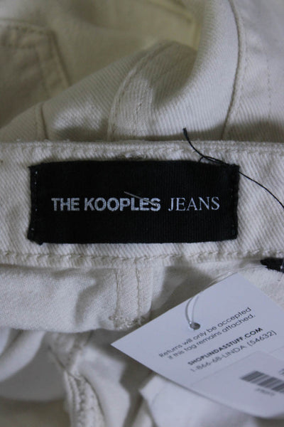 The Kooples Womens Cotton High Rise Button Fly Straight Leg Jeans White Size 25