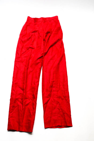 Anthropologie Lauren Ralph Lauren Womens Straight Pants Red Pink Size 0 4 Lot 2