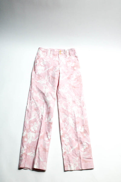 Anthropologie Lauren Ralph Lauren Womens Straight Pants Red Pink Size 0 4 Lot 2