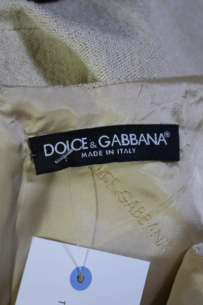 Dolce & Gabbana Womens Back Zip Scoop Neck Woven Sheath Dress White Size IT 40