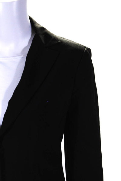 BCBGMAXAZRIA Womens Notched Lapel Long Sleeve Two Button Blazer Black Size 2