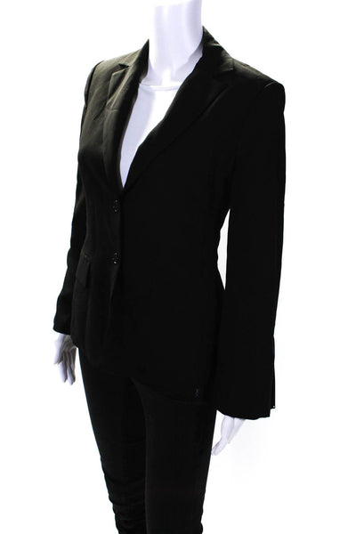 BCBGMAXAZRIA Womens Notched Lapel Long Sleeve Two Button Blazer Black Size 2