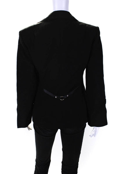 BCBGMAXAZRIA Womens Notched Lapel Long Sleeve Two Button Blazer Black Size 2