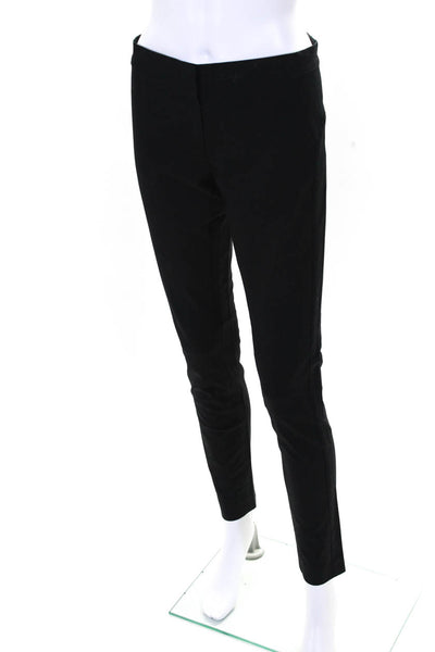 Joseph Womens Black Cotton Mid-Rise Slim Straight Leg Dress Pants Size 40