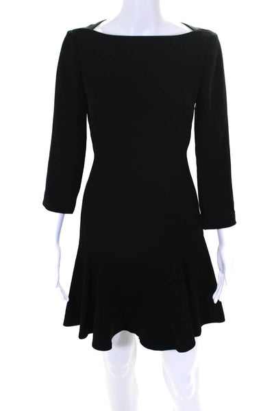 Kate Spade New York Womens Long Sleeves A Line Flutter Dress Black Size 2