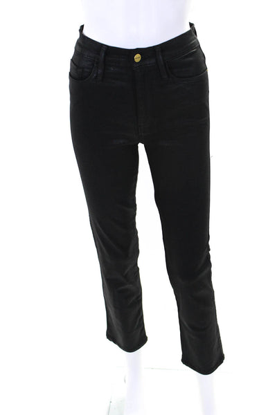 Frame Womens Buttoned Zipped Slip-On Skinny Leg Dress Pants Black Size EUR26