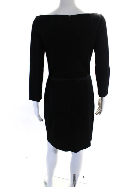 ERIN Erin Fetherston Womens Boat Neck Lace Trim Sheath Dress Black Size 6