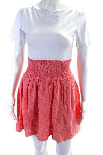 Michael Stars La Plage Womens Cotton Ruched Slip-On Skirts Pink Size S L Lot 2