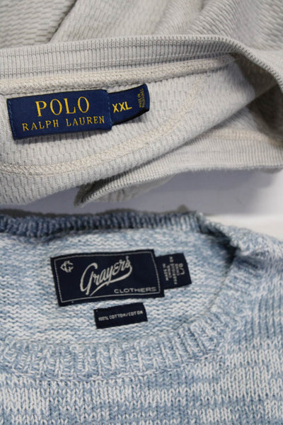 Polo Ralph Lauren Grayers Mens Henley Shirt Sweater Beige Size XXL L Lot 2