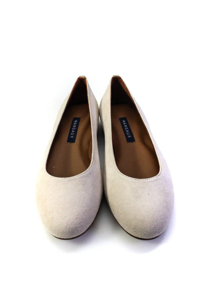 Margaux Womens Slip On Round Toe Classic Ballet Flats Natural Suede Size 34M