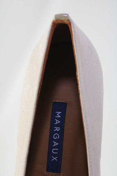 Margaux Womens Slip On Round Toe Classic Ballet Flats Natural Suede Size 34M